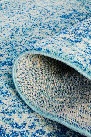 Evoke Muse Blue Transitional Runner Rug