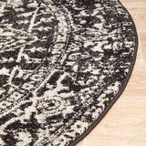 Evoke Scape Charcoal Transitional Round Rug