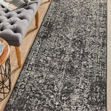 Evoke Scape Charcoal Transitional Runner Rug