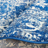 Evoke Contrast Navy Transitional Round Rug