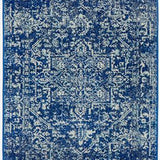 Evoke Contrast Navy Transitional Runner Rug