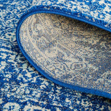 Evoke Contrast Navy Transitional Runner Rug