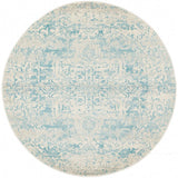 Evoke Glacier White Blue Transitional Round Rug