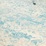 Evoke Glacier White Blue Transitional Round Rug
