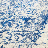 Evoke Horizon White Navy Transitional Round Rug