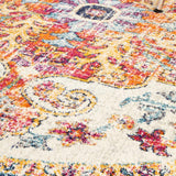 Evoke Carnival White Transitional Round Rug