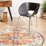 Evoke Carnival White Transitional Round Rug