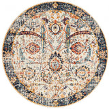 Evoke Peacock Ivory Transitional Round Rug