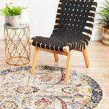 Evoke Peacock Ivory Transitional Round Rug