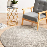 Evoke Homage Grey Transitional Round Rug