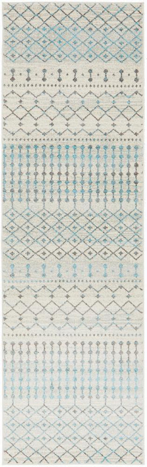 Evoke Slate White Transitional Runner Rug