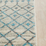 Evoke Slate White Transitional Runner Rug