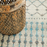 Evoke Slate White Transitional Runner Rug