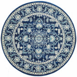 Evoke Release Navy Transitional Round Rug