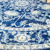 Evoke Release Navy Transitional Round Rug