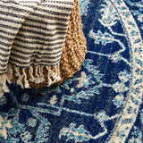Evoke Release Navy Transitional Round Rug