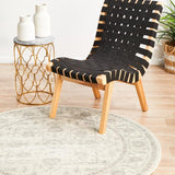 Evoke Winter White Transitional Round Rug
