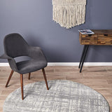 Mirage Ashley Abstract Modern Silver Grey Round Rug