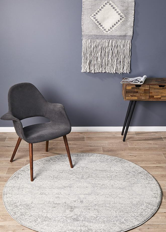 Mirage Gwyneth Stunning Transitional Silver Round Rug