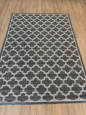 Moroccan Taupe Linen Flat Weave Non Slip Rug