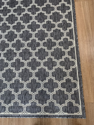 Moroccan Silver Ivory Flat Weave Non Slip Rug