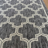 Moroccan Silver Ivory Flat Weave Non Slip Rug
