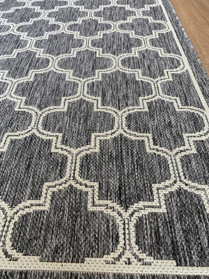 Moroccan Silver Ivory Flat Weave Non Slip Rug