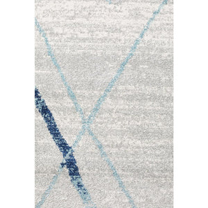 Oasis Noah White Blue Contemporary Runner Rug