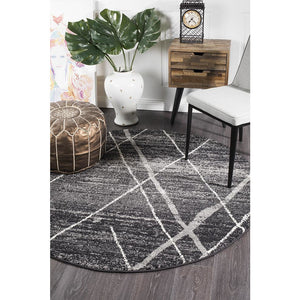 Oasis Noah Charcoal Contemporary Round Rug