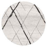 Oasis Noah White Grey Contemporary Round Rug