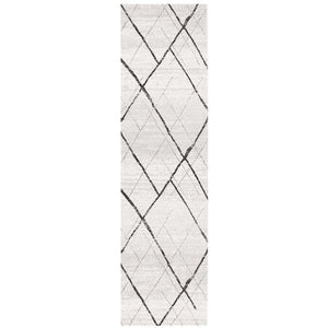 Oasis Noah White Grey Contemporary Runner Rug