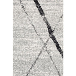 Oasis Noah White Grey Contemporary Runner Rug