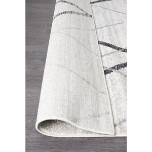 Oasis Noah White Grey Contemporary Runner Rug