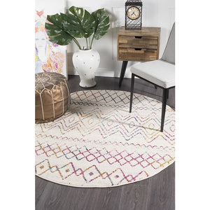 Oasis Nadia Multi Rustic Tribal Round Rug