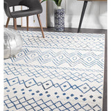 Oasis Nadia White Blue Rustic Tribal Rug
