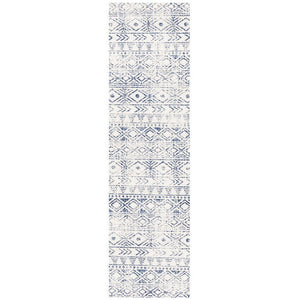 Oasis Ismail White Blue Rustic Runner Rug