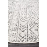 Oasis Ismail White Grey Rustic Round Rug