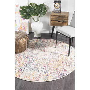 Oasis Ismail Multi Grey Rustic Round Rug