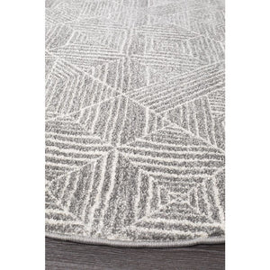 Oasis Kenza Contemporary Silver Round Rug