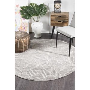 Oasis Kenza Contemporary Silver Round Rug