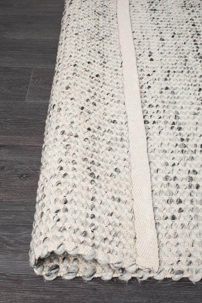 Carlos Felted Wool Rug Grey Natural