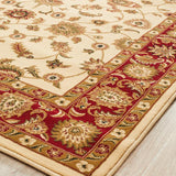 Classic Rug Ivory with Red Border