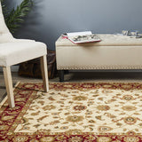 Classic Rug Ivory with Red Border