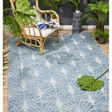 Terrace Fern Trellis Rug Blue
