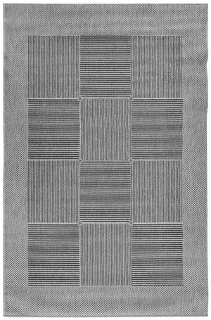 Suva Black Grey Squares Flat Woven Rubber Backed Rug 22 212