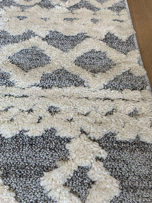 Boho White Grey Hallway Runner 80CM Wide