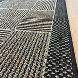 Suva Squares Coffee Black 22 121 Hallway Runner Non Slip