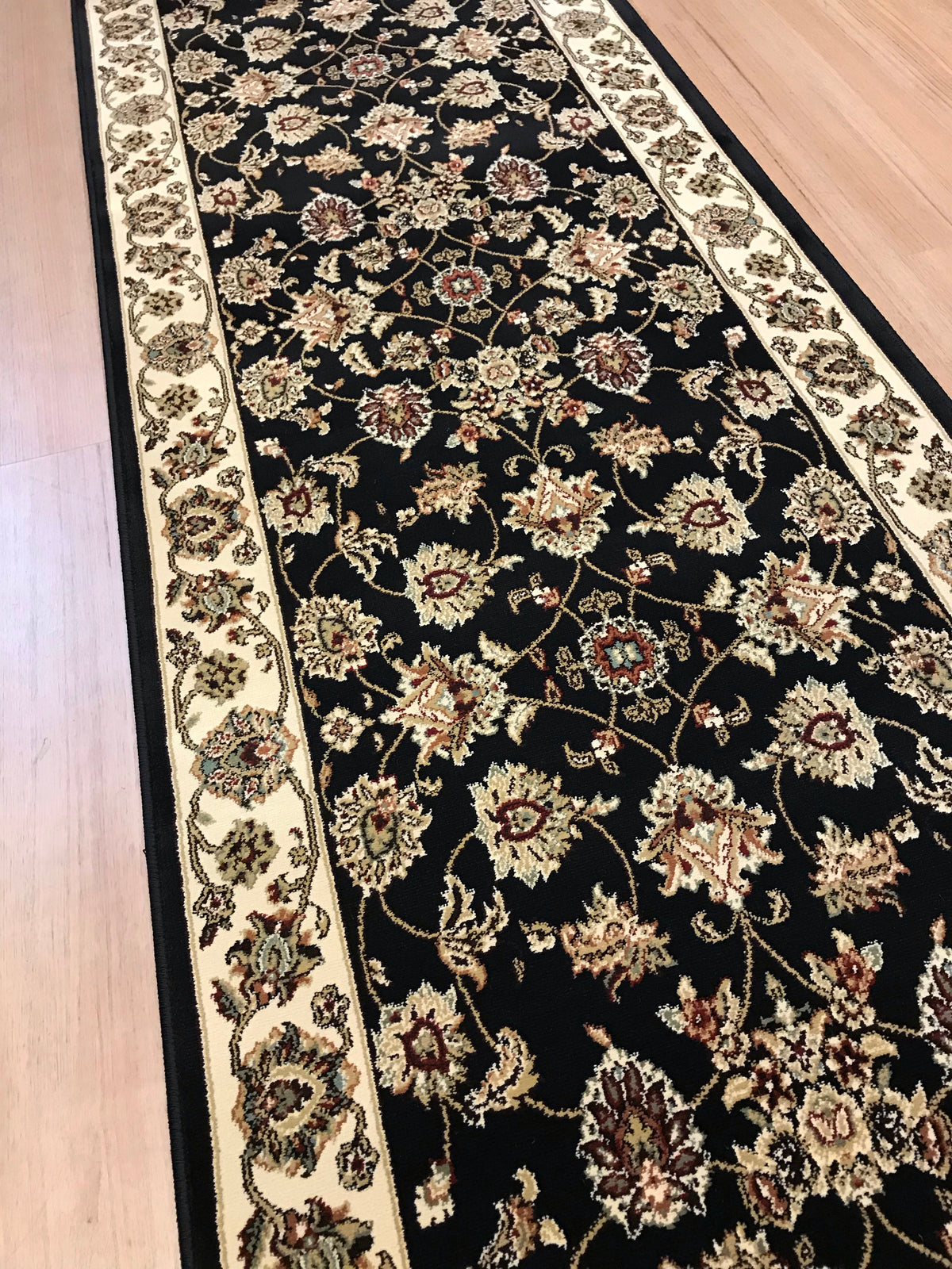 Traditional Hall Runner Agrabah Black Cream High Quality