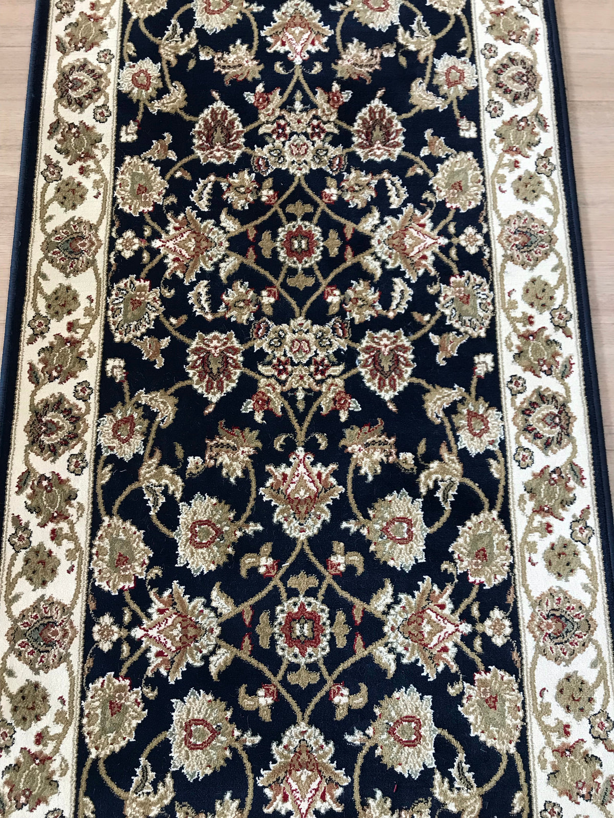 Traditional Hall Runner Agrabah Navy Cream High Quality