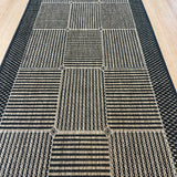 Suva Squares Coffee Black 22 121 Hallway Runner Non Slip